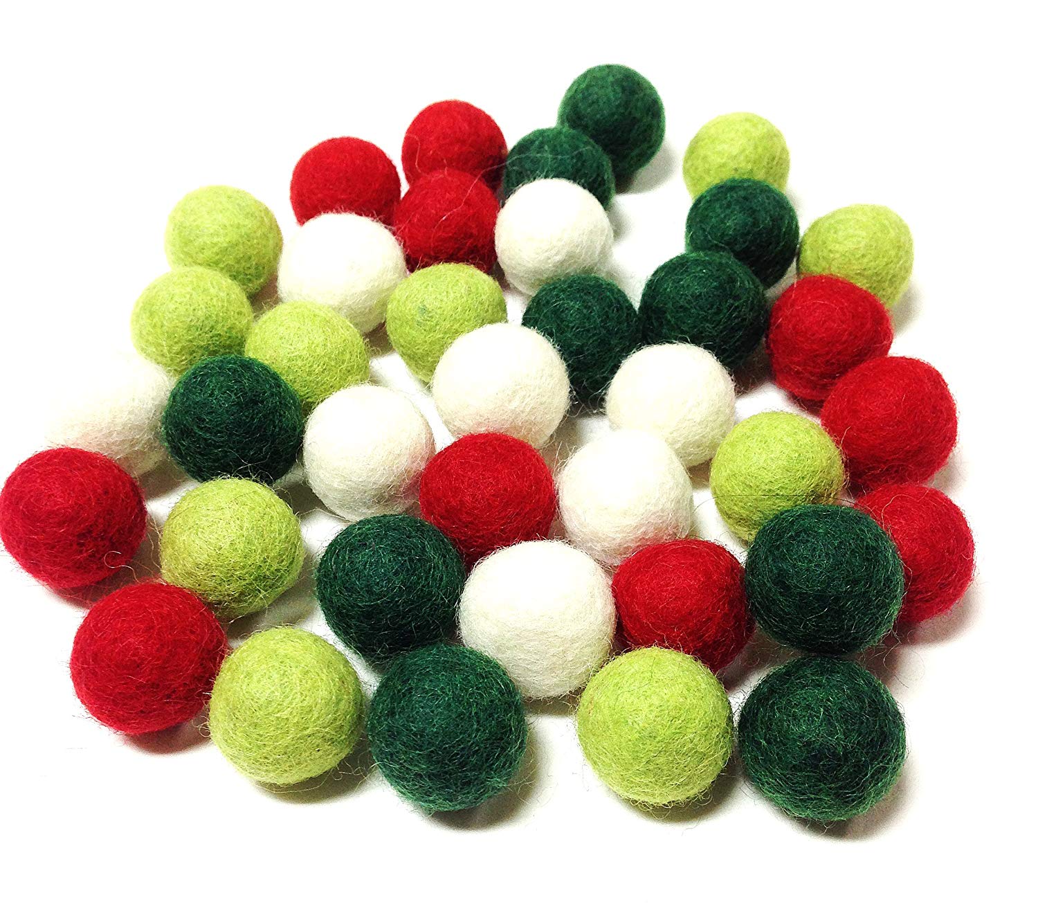 Yarn Place Felt Balls - 40 Holiday Theme Felt Ball 30mm - Click Image to Close